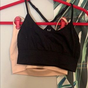 Brand New Pink and Black Seamless Sports Bra Set